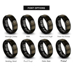 font options for inside engraving on gunmetal & black sun rings