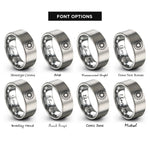 font options for inside engraving on gray sun icon circle rings