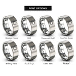 font options for inside engraving on silver sun icon rings