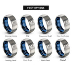 font options for inside engraving on blue & gray sun line rings