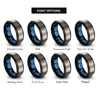font options for inside engraving on black & blue & grey sun mandala rings