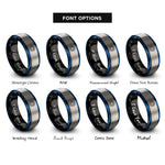 font options for inside engraving on black & blue & silver sun mandala rings