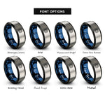 font options for inside engraving on black & blue & silver sun mandala rings