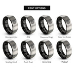 font options for inside engraving on black & silver sun mandala rings