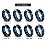 font options for inside engraving on blue & gray sun mandala rings