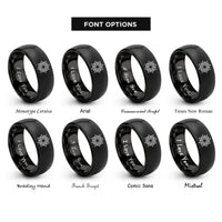 font options for inside engraving on black sun medallion rings