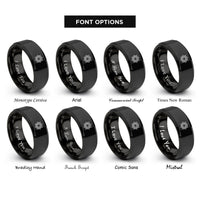 font options for inside engraving on black sun medallion rings