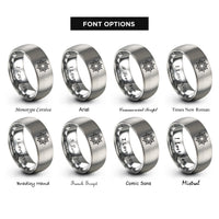 font options for inside engraving on silver sun medallion rings