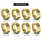 font options for inside engraving on gold sun moon rings