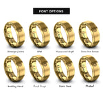 font options for inside engraving on gold sun moon rings