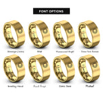 font options for inside engraving on gold sun moon rings