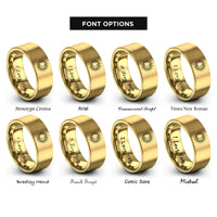 font options for inside engraving on gold sun moon rings