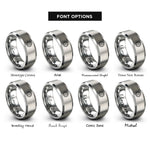 font options for inside engraving on grey sun moon rings