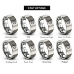 font options for inside engraving on gray sun moon rings