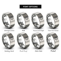 font options for inside engraving on gray sun moon rings