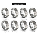 font options for inside engraving on gray sun moon rings