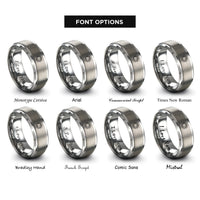 font options for inside engraving on gray sun moon rings