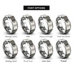 font options for inside engraving on gray sun moon rings