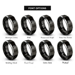 font options for inside engraving on black & gray sun path rings