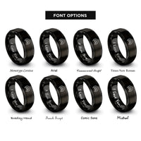 font options for inside engraving on black sun path rings