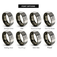 font options for inside engraving on gunmetal & grey sun path rings
