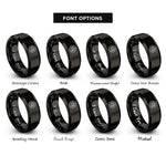 font options for inside engraving on black sun peaks rings