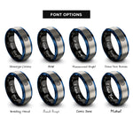 font options for inside engraving on black & blue & grey sun pentacle rings