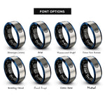 font options for inside engraving on black & blue & silver sun pentacle rings