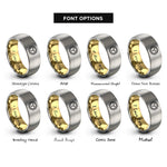 font options for inside engraving on gold & grey sun rays rings