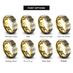 font options for inside engraving on gold & silver sun rays rings