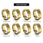 font options for inside engraving on gold & grey sun rays rings