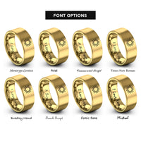 font options for inside engraving on gold sun rays rings