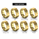 font options for inside engraving on gold sun rays rings