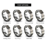font options for inside engraving on silver sun rays rings