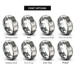 font options for inside engraving on grey sun rays rings