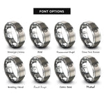 font options for inside engraving on gray sun rays rings