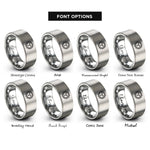 font options for inside engraving on silver sun rays rings