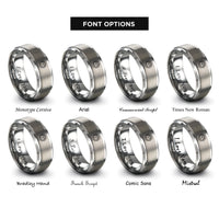 font options for inside engraving on grey sun rays rings
