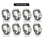 font options for inside engraving on grey sun rays rings