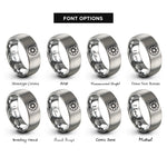 font options for inside engraving on grey sun rays rings