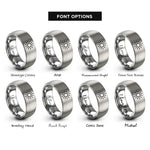 font options for inside engraving on grey sun rays rings