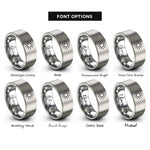 font options for inside engraving on gray sun rays rings