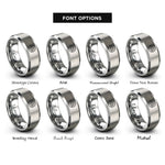 font options for inside engraving on gray sun ridge rings