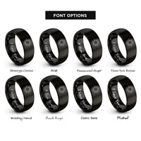font options for inside engraving on black sun sigil rings