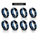 font options for inside engraving on blue & silver sun sigil circle rings