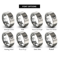 font options for inside engraving on silver sun sigil circle rings