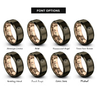 font options for inside engraving on gunmetal & rose gold sun sigil rings