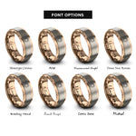 font options for inside engraving on rose gold sun sigil rings