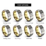font options for inside engraving on gold & silver sun solar glyph rings