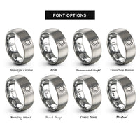 font options for inside engraving on grey sun solar glyph rings